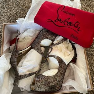 NEVER WORN - size 41 Christian Louboutin Rosie 120  / multi glitter Regina.